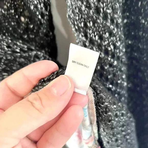 Aratta Silent Journey Open Knit Mixed Media Sweater Front Tunic Duster Small - Picture 10 of 10